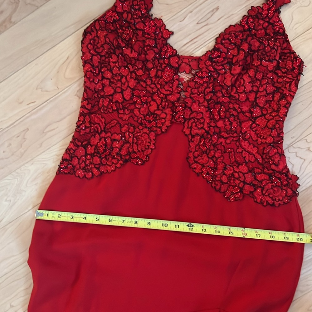 RED DRESS Prom Evening CUSTOM MADE Diane von Furstenberg, as seen on Gigi Hadid - Picture 14 of 15